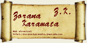 Zorana Karamata vizit kartica